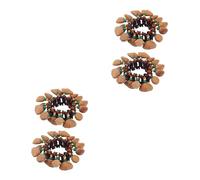 ERINGOGO 4pcs Unique Handbell Musical Instrument Toy African Drum Bell Nut Shell Bracelet Tribal Style Bangle for Dance Performance