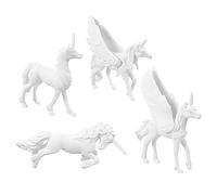 ERINGOGO 4pcs White Unicorn Painting Kit for DIY Pegasus Model Figurines for Creative Coloring and Artistic Craft Projects Safe and Decorative Hand Painted Unicorn Sculptures
