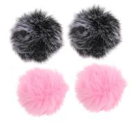 ERINGOGO 4pcs Windproof Plush Cover Mic Windscreen Microphone Protective Cover Furry Windscreen Muff for Outdoor Live Streaming Supply