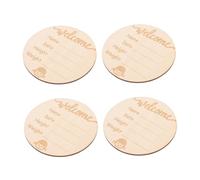 ERINGOGO 4Pcs Wooden Baby Name Sign Set Welcome Baby Announcement Plaque for Newborns Hospital Milestone Photo Prop Made of Natural Wood for Nursery Decor