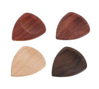 ERINGOGO 4Pcs Wooden Guitar Picks for Acoustic and Bass Guitars Brazilian Rosewood African Red Sandalwood Maple with Flat and Concave Sides Lightweight and Sound Plectrums for Musicians