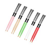 ERINGOGO 5 Pairs Carbon Steel Wire Jazz Drum Brushes with Maple Wood Handles Percussion Sticks Soft Crisp Tone Brushes for Beginners and Professionals Pink Green White Natural Red