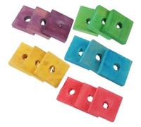 ERINGOGO 50 Pieces Parrot Wood Chip Toys Diy Bird Bite Chew Blocks Mixed Colors for Cage Enrichment and Natural Beak Exercise