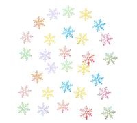 ERINGOGO 5000pcs Iridescent Snowflake Confetti Decorations Mixed Color Cloth Snowflake Cutouts for Christmas Wedding Year Party Table Glitter Sequins and Winter Craft Supplies
