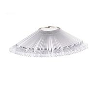 ERINGOGO 50pcs Clear Nail Polish Color Chart Fan with Iron Ring Nail Art Tips Display Stand for Gel Acrylic Fiberglass Practice Easy to Reorder Remove Suitable for DIY Manicure and Salon