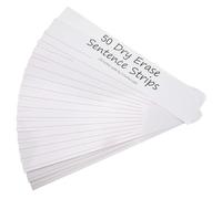ERINGOGO 50pcs Erasable Sentence Strips for English Practice, Lined Ruled Writing Word Cards 3x16in, School Learning Supplies for Handwriting and Phonics Education