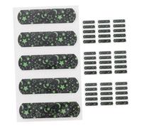 ERINGOGO 50Pcs Luminous Bandages with Moon Star Cartoon Prints Breathable Flexible Adhesive Wraps for Scrapes and Wounds Nighttime Glow for Soothing Comfort and Safety