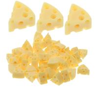 ERINGOGO 50pcs Mini Simulated Cheese Models DIY Craft Faux Cheese Decorations Lightweight Resin Charms for Home Decor Photography Props and Stage Accessories