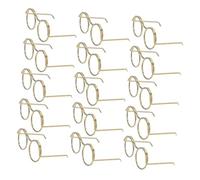ERINGOGO 50pcs Miniature Dollhouse Glasses Frames Metal Wire-rim Eyewear for DIY Crafts Round Spectacles Shades for Doll Decoration Creative Photo Scene Styling Props