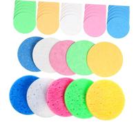 ERINGOGO 50pcs Reusable Facial Sponges for Makeup Removal Gentle Exfoliating Cleansing Puff for All Skin Types Soft Compressed Round Cosmetic Face Cleaning Tools