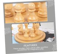 ERINGOGO 50pcs Unfinished Wooden International Chess Pieces DIY Craft Natural Wood Material Unpainted Detailed Chess Figures for Creative Painting and Educational Board Games