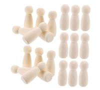 ERINGOGO 50pcs Unfinished Wooden Peg Dolls Natural Blank Figures for Painting DIY Craft Art Projects Creative Decoration Safe Eco Friendly Material