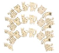 ERINGOGO 50pcs Wooden Cat Cutouts for DIY Painting Crafts Smooth Edges Wood Slices for Scrapbooking Handmade Creative Educational Art Materials for Party and Home Decor