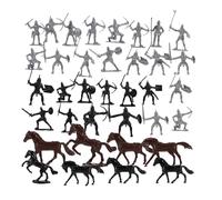 ERINGOGO 52pcs Medieval Knight Cavalry Playset with Miniature Soldier and Horse Figures, Plastic Small Soldier Models for Historical Role-playing and Sand Table Landscaping in Figures