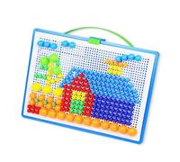 ERINGOGO 592pcs Creative Mushroom Nail Puzzle Game Set Educational Pegboard Jigsaw Toy for Early Childhood Development Random Colors Creativity and Coordination