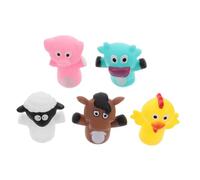 ERINGOGO 5Pcs Animal Finger Puppets for Portable Wear-resistant Vinyl Hand Dolls Educational Storytelling Supply Interactive Play
