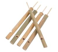 ERINGOGO 5pcs Bamboo Bird Call Flute Portable Outdoor Bird Whistle Instrument with Easy Use Mouthpiece for Parks Forests Farms Nature Fun