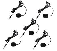 ERINGOGO 5pcs Black Clip-on Lavalier Microphones, Professional Phone Microphone Set Small Simple Clips, Versatile Wired Mics for Teaching, Interviews, Live Streaming, and Public Speaking