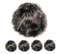 ERINGOGO 5pcs Black Dead Cat Mic Covers for Mini Lapel Microphones with Clip, Lightweight Imitation Rabbit Windproof and Noise Reduction, for Interviews and Professional Use