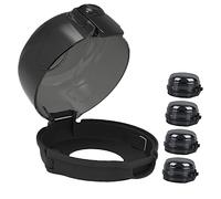 ERINGOGO 5pcs Childproof Gas Stove Knob Covers Black Ps Material Lightweight Round Design Safety Covers for Oven Burner with Blind Buckle, for Kitchen Safety to Prevent Child Access