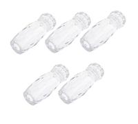 ERINGOGO 5pcs Clear Plastic Small Jars for Fine Nail Glitter Storage Transparent Screw Lid Containers for Loose Powder Jewelry Earrings Nail Art Accessories Organizer