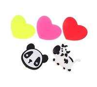ERINGOGO 5pcs Creative Heart Shaped Silicone Racket Dampeners Vibration Absorbers for Tennis Rackets Suitable for Players Eye Catching Design Pink Red and Panda Shapes