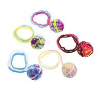 ERINGOGO 5pcs Gradient Color Wool Bell Cat with Plush Teaser Wands for Kitten Interactive Play Funny Handheld Cat Exercise with Bell Indoor Sensory Training Balls
