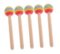 ERINGOGO 5pcs Hand Percussion Mallet Sticks for Lightweight Wooden Drumsticks with Soft Sponge Tips Hand Eye Coordination and Musical Rhythm Safe and Percussion for Boys