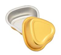 ERINGOGO 5pcs Heart Shape Melting Wax Bowls for Hair Removal, Metal Wax Warmer Replacement Bowls in Golden Colour, Economic Application for Body Parts Waxing