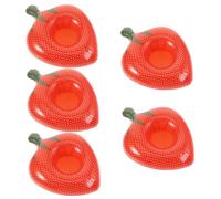 ERINGOGO 5pcs Inflatable Water Coaster Float Shape Cup Pool Party Strawberries Beach Swimming Beer Small Strawberry Inflatable Coolers Blow up Drink Cooler Red re-usable