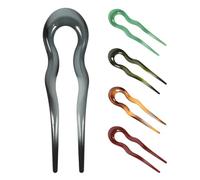 ERINGOGO 5pcs Large U Shaped Vintage Hair Forks Set Retro Polished Plastic Hair Pins Spot Pattern for Women Bridal Bun Jewelry for Wedding Festival and Party