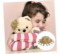 ERINGOGO 5Pcs Mini Straw Hats for Crafts Light Yellow Small Cowboy Style Rustic DIY Decorations Dollhouse Accessories