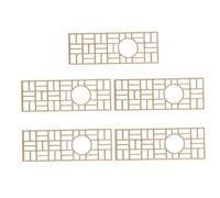 ERINGOGO 5pcs Miniature Chinese Wooden Divider Screens Vintage Folding Screen Dollhouse Furniture Intricate Panel Model for Dollhouse Living Decor and Collectors