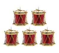ERINGOGO 5Pcs Miniature Drum Model Set for Dollhouse Decor, Micro Landscape Musical Instrument Ornaments, Small Fake Drum Kit for Doll House Layout and Accessories