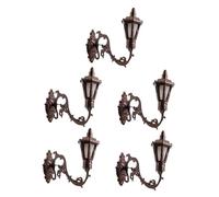 ERINGOGO 5pcs Miniature Wall Lamp Model Simulation Wall Mounted Lamp for Mini Houses and Sand Table Decor Stylish Micro Landscaping Light Decorations with Craftsmanship Antique Bronze White
