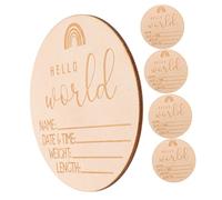 ERINGOGO 5pcs Newborn Announcement Wooden Signs Name Photo Props for Hospital Birth Announcement Gift Smooth Edges Cards for Parents to Record Growth