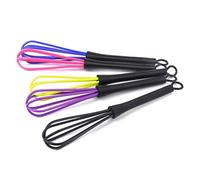 ERINGOGO 5pcs Plastic Balloon Whisk for Hair Dye Salon Use Lightweight Manual Stirrer Mixer with Handle and Hook Random Head Colors for Hairdresser and Kitchen Mixing Random Color