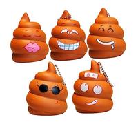 ERINGOGO 5Pcs Poop Keychain Pendant Funny Prank Lightweight Bag Charm for Backpack Car Key Holder Decompression Novelty Ornament