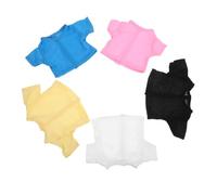 ERINGOGO 5pcs Stuffed Animal Bear T-shirts for Dolls Solid Color Short Sleeve Clothes Accessories Comfortable Fit Multiple Color Options for Mix and Match Doll Outfits