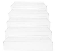 ERINGOGO 5pcs Transparent Shoe Display Stands Rack for Retail Shelves Wall Mounted Sneaker Holder with Label Slot for Shops and Home Use