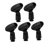 ERINGOGO 5pcs Universal Microphone Clip Holder Spring Clamp Mic Stand Black for Studio Recording and Live Performance