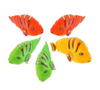 ERINGOGO 5pcs Wind-up Wiggle Fish Toys Plastic Fish Bath Toys Swimming for Boys and Girls Random Color
