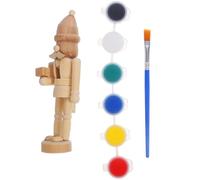 ERINGOGO 5Pcs Wooden Nutcracker Soldier DIY Painting Kit Christmas Wooden Nutcracker Puppet Set Hanging Ornaments for Holiday Craft Decoration