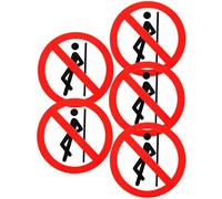 ERINGOGO 5PCS Workshop Safety Warning No Leaning Sign Stickers, Self-Adhesive Practical Warning Decals for Industrial Equipment, Convenient Do Not Lean Signs for Workplace Safety