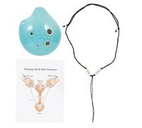 ERINGOGO 6-hole Alto Ceramic Ocarina in c Key, Small Beginner Wind Instrument for Practice, Green Crackle Glaze Musical Instrument for Learning