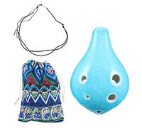 ERINGOGO 6 Hole Ocarina in C Tune for Beginners and Music Lovers, Portable Mini Dolomite Musical Instrument with Smooth Surface and Well Polished Finish, Includes Blue Colour Random Color