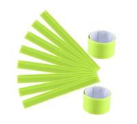 ERINGOGO 6 Pcs PVC Reflective Slap Bands Safety Armbands High Visibility Wrist Bands for Night Running Walking Hiking Jogging Yellow