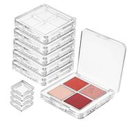 ERINGOGO 6 Pcs Transparent Square Empty Makeup Palettes for Eyeshadow and Lipstick Sturdy Plastic Eyeshadow Organizer with Tight Sealing Clear Visibility for Selection Minimalist Design for