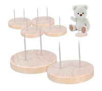 ERINGOGO 6 Pcs Wooden Felt Dolls Display Stand Stable Base for Needle Felting Crafts Handmade Dolls Holder for Tabletop and Shelf Display