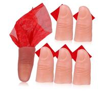 ERINGOGO 6 Sets Silk Scarves Magician Props with Simulation Finger Cots and Fake Fingers for Stage Performance Reusable Trick Accessories for Parties Weddings Birthdays